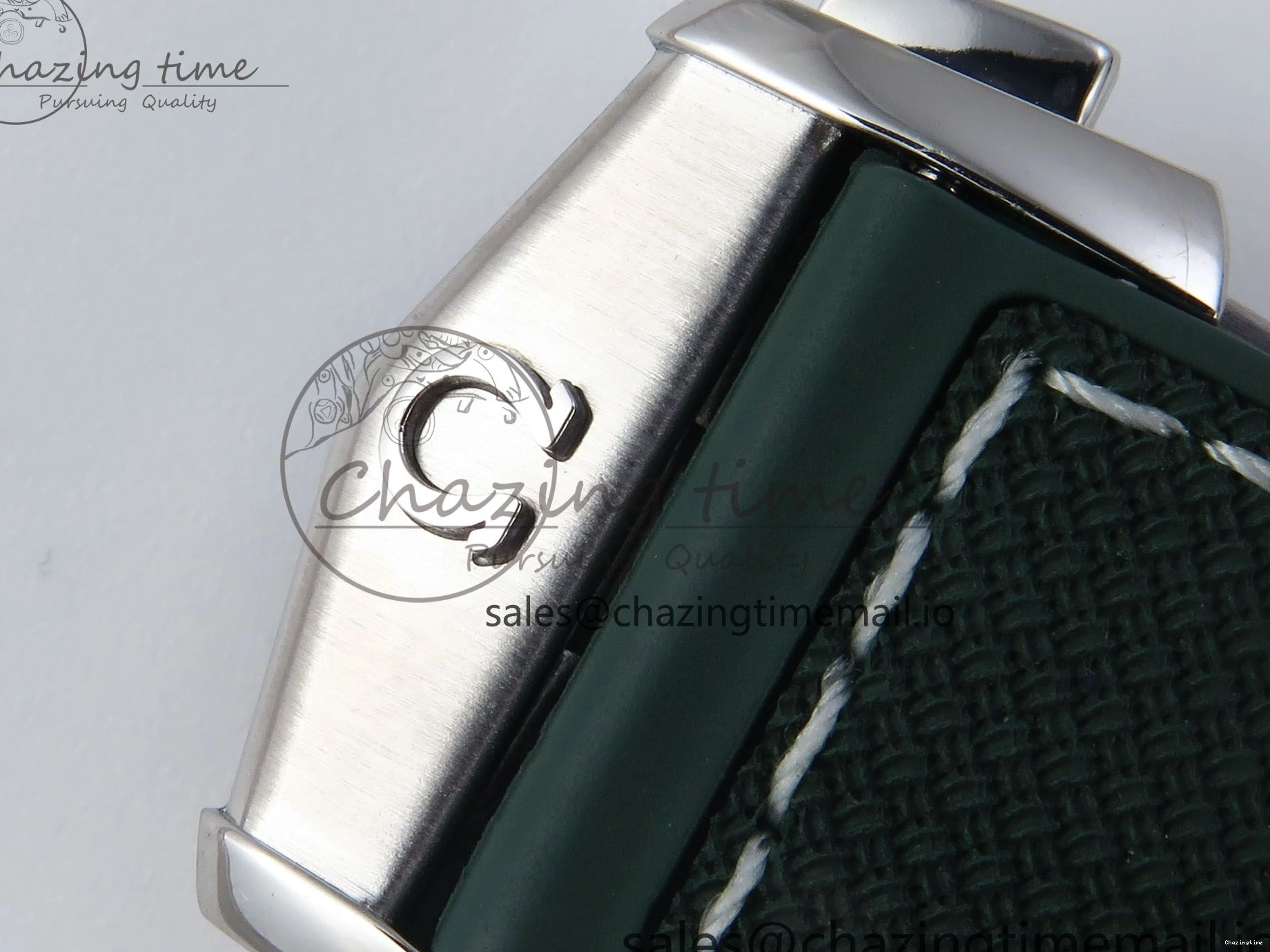 0401 Bold Seamaster Planet Ocean 600M 43.5mm SS SCF 1:1 Best Edition Green Bezel Gray Dial on Green Rubber Strap A8900 Super Clone 7666